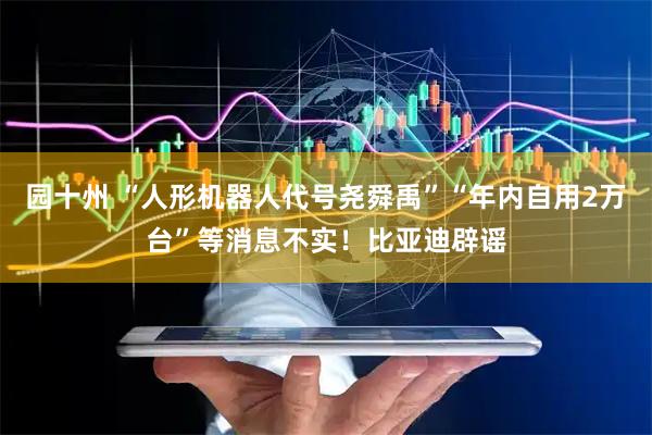 园十州 “人形机器人代号尧舜禹”“年内自用2万台”等消息不实！比亚迪辟谣
